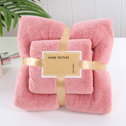 Coral Fleece 2‑Piece Bath Towel Set