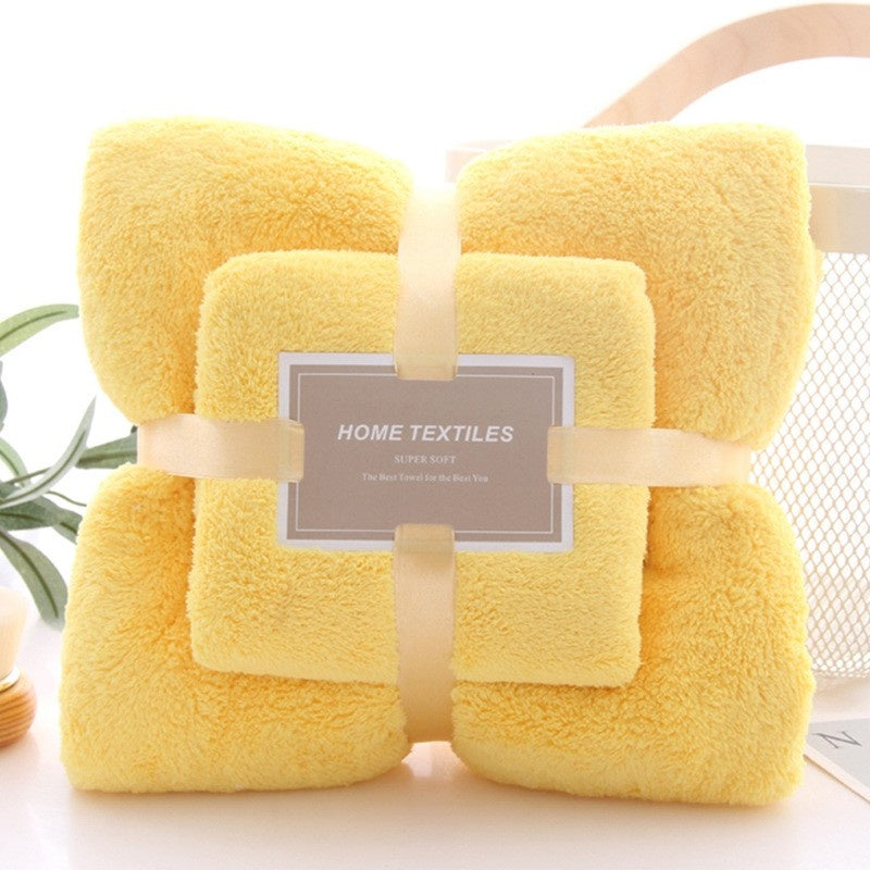 Coral Fleece 2‑Piece Bath Towel Set